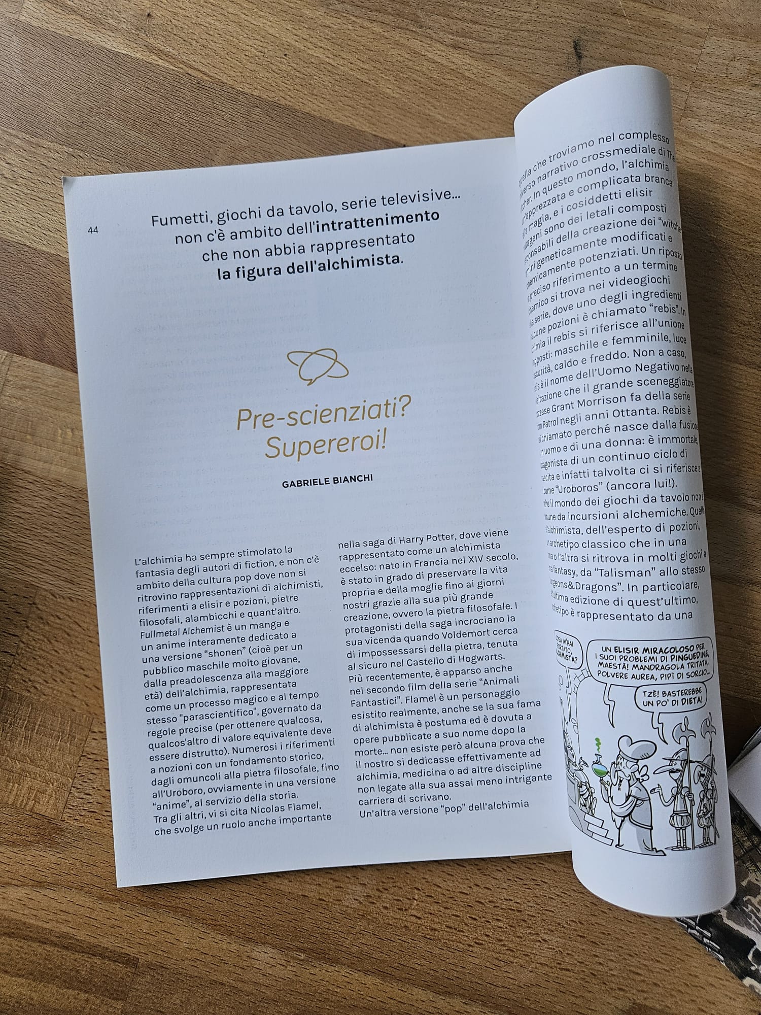 Articolo "Pre-scienziati? Supereroi!" di Gabriele Bianchi per The Alchemical Issue, Comics&Science